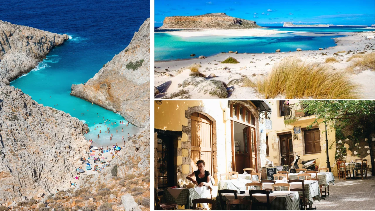 Plajele Seiton Limenia, Balos, cina in Chania